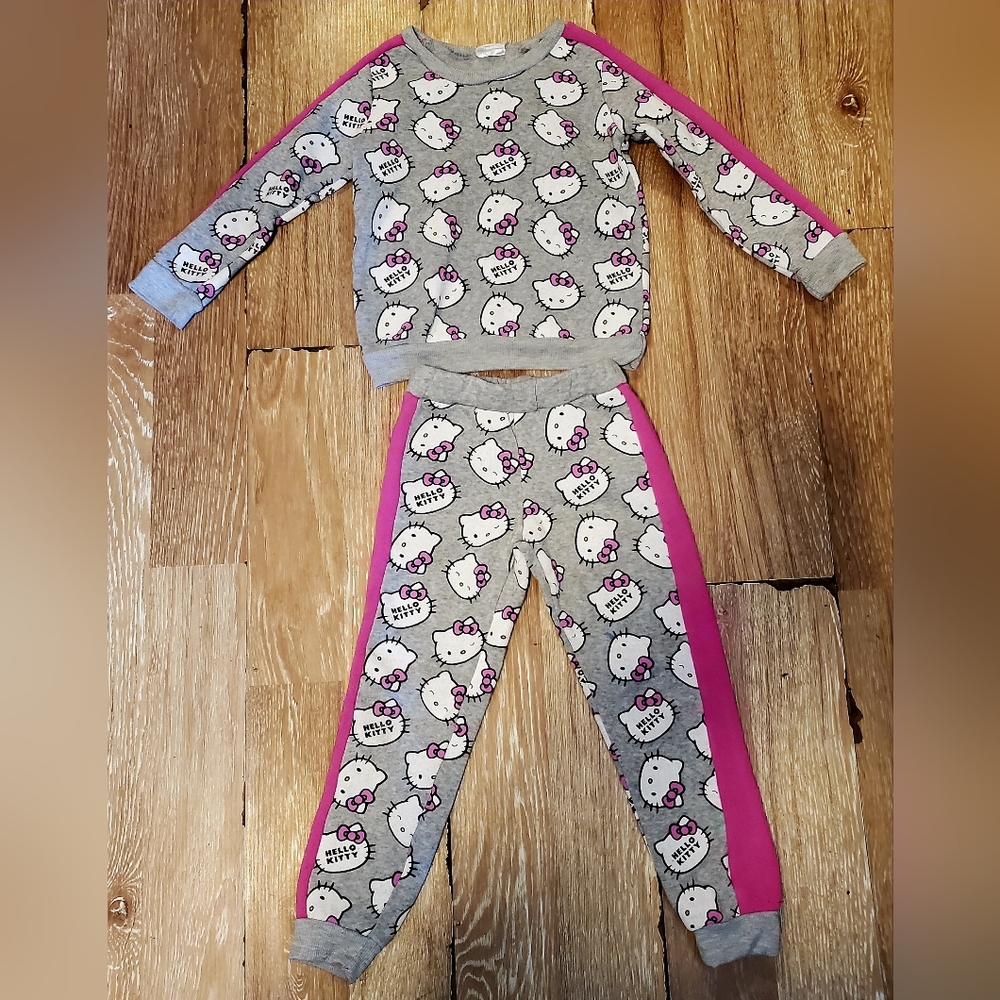 Hello Kitty Gray and Pink Kids Pajamas
